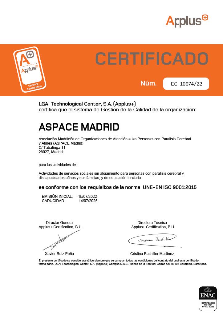 Certificado de Aspace